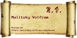 Malitsky Volfram névjegykártya